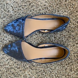 Women’s Blue Velvet Ballet Slippers